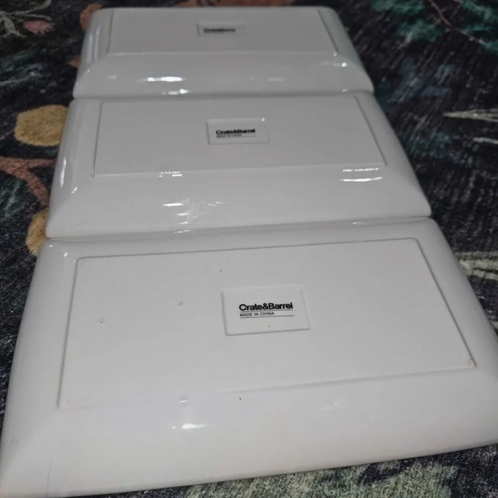 Crate&Barrel Multicolor Rectangular Plates Set - Picture 2 of 2